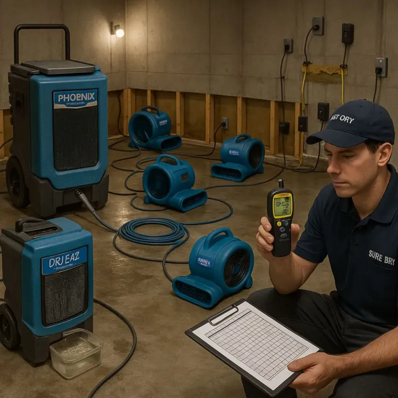 Structural Drying and Dehumidification process in Rison, AR
